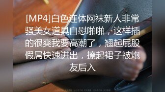 [MP4]白色连体网袜新人非常骚美女道具自慰啪啪，这样插的很爽我要高潮了，翘起屁股假屌快速进出，撩起裙子被炮友后入